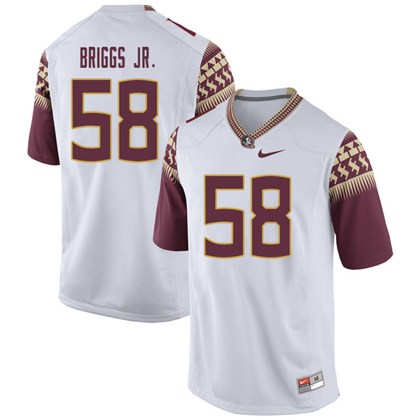 Men #58 Dennis Briggs Jr. Florida State Seminoles College Football Jerseys Sale-White - Click Image to Close